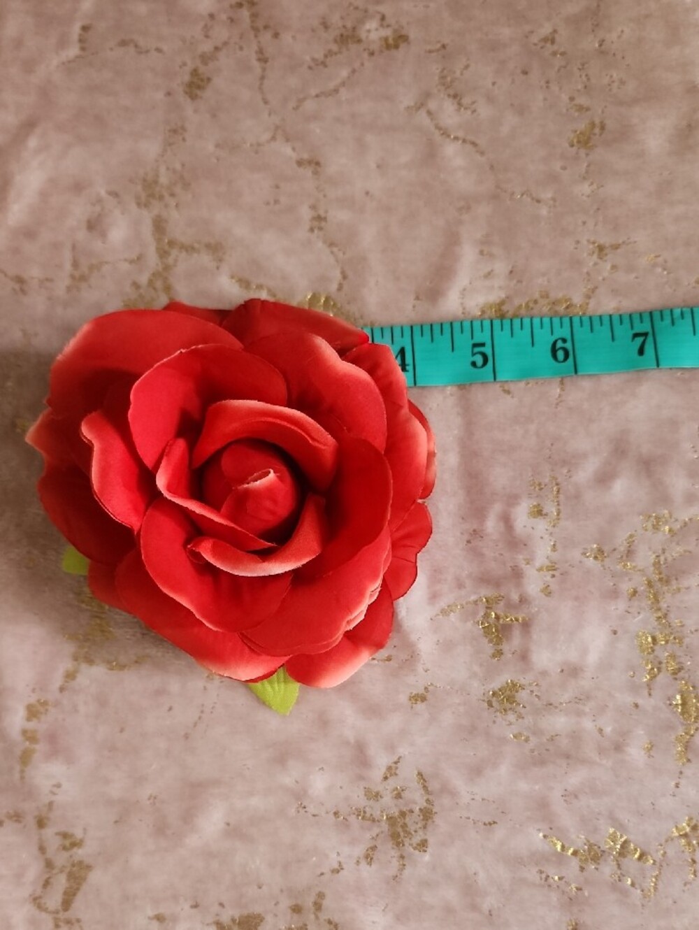 HAIR CLIP | Red Floral Hair Clip Scrunchie - Picture 12 of 13